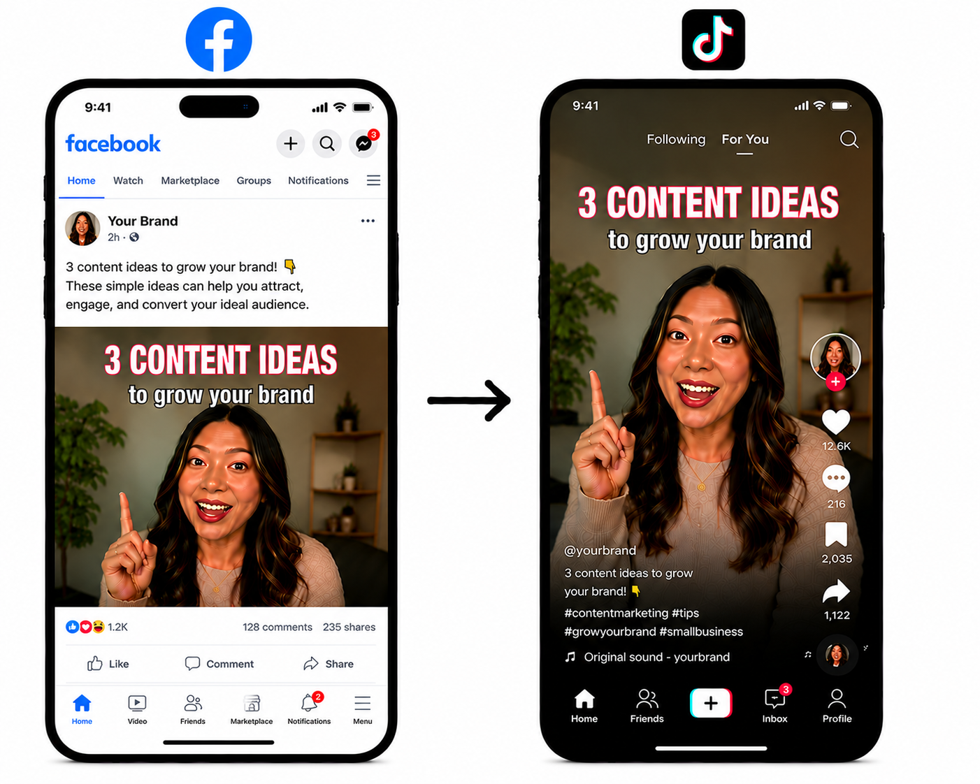 Facebook to TikTok auto-posting