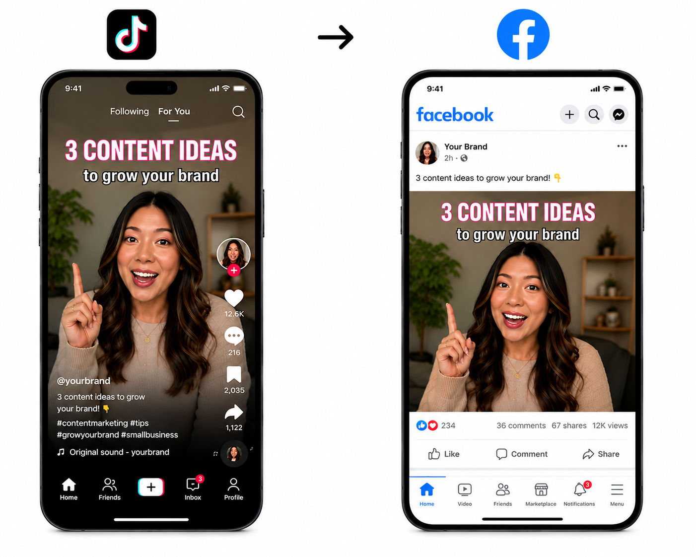 TikTok to Facebook auto-posting