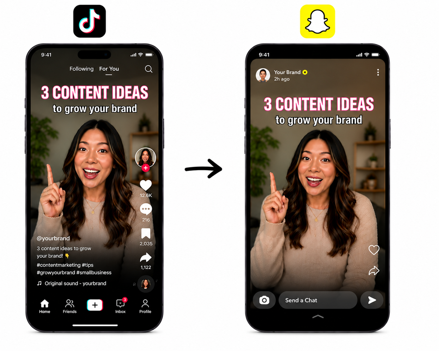 TikTok to Snapchat auto-posting